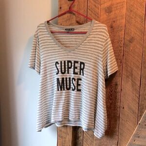 3/30$ Striped « super muse » shirt